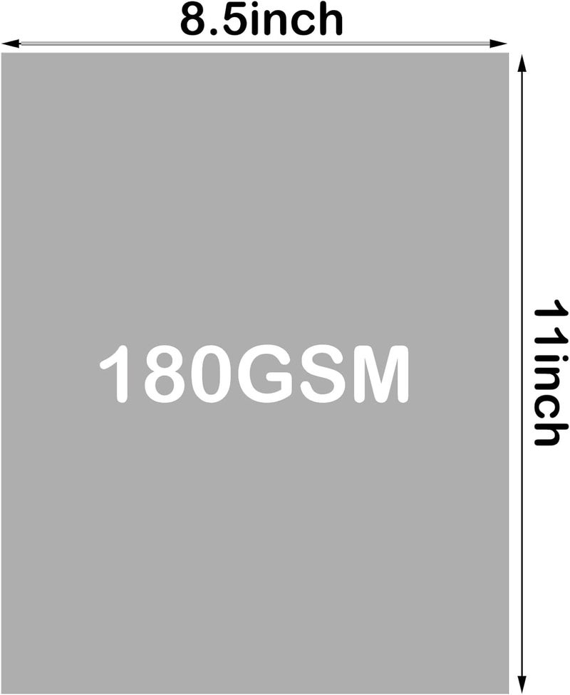 FLIPPED Cardstock 8.5 x 11,65Lb Cover Card Stock Bright White Paper,180gsm Cover Cardstock for Printer,Copy Card Stock Paper for Printing, Invitations,Gift tags,Christmas (Light gray, 40 Sheets) - Image 2
